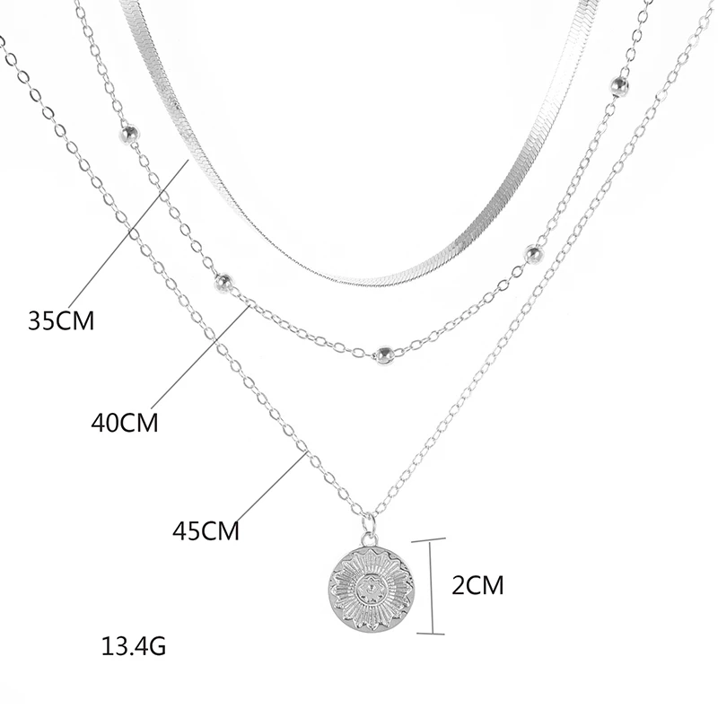 Silberne Triple-Halskette