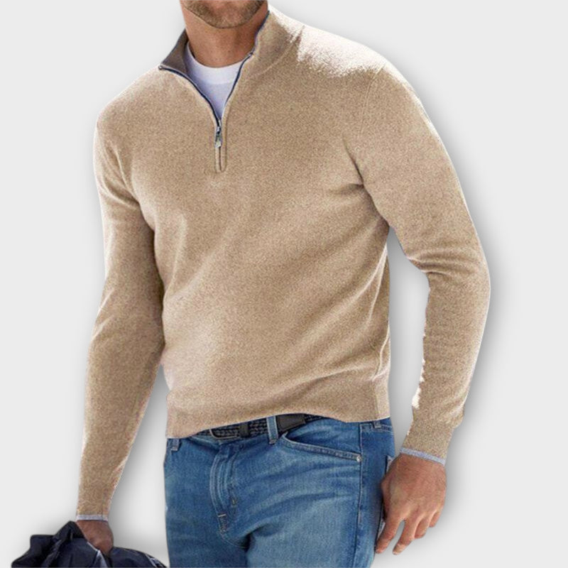 Noah - Eleganter Cashmere Zip-Pullover für Winterkomfort