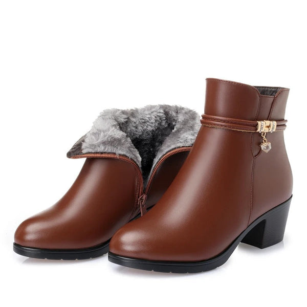 Frederika – Elegante gefütterte Winterstiefel mit Reißverschluss