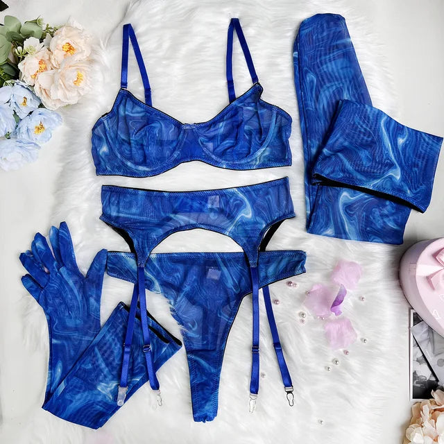 Serena | 5-teiliges Tie Dye Dessous Set