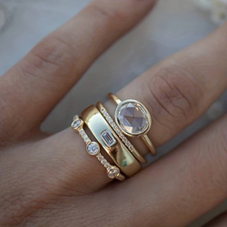 Vintage Gold- & Zirkonia-Ringset