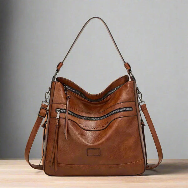 Klassische Retro-Ledertasche für Frauen, die Vintage-Stil und moderne Funktion vereint