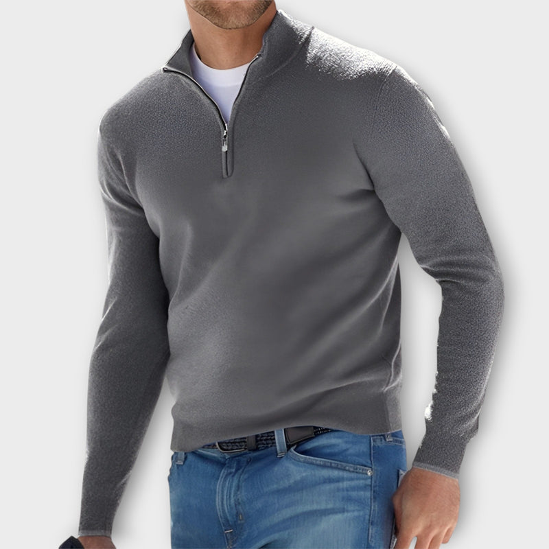 Noah - Eleganter Cashmere Zip-Pullover für Winterkomfort